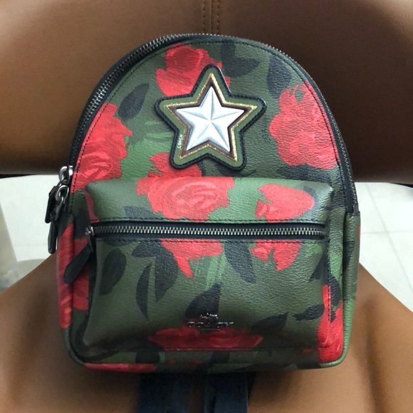 coach red mini backpack